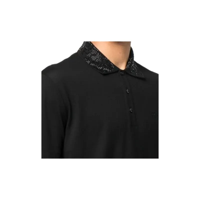 VERSACE Embellished Short Sleeved Polo Shirt-5