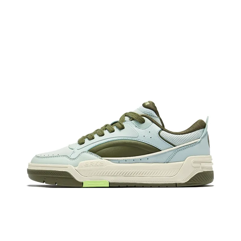 Erke Bashi 2.0 Anti Slip Wear Resistant Low Top Skateboard Shoes Men's Avocado Color Scheme-0