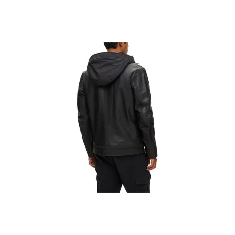 HUGO BOSS FW23 Leather Jacket Men's Black-1