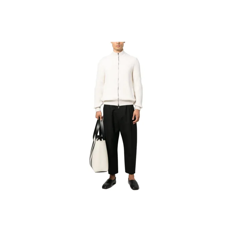 FEDELI Ribbed Cashmere Cardigan-1