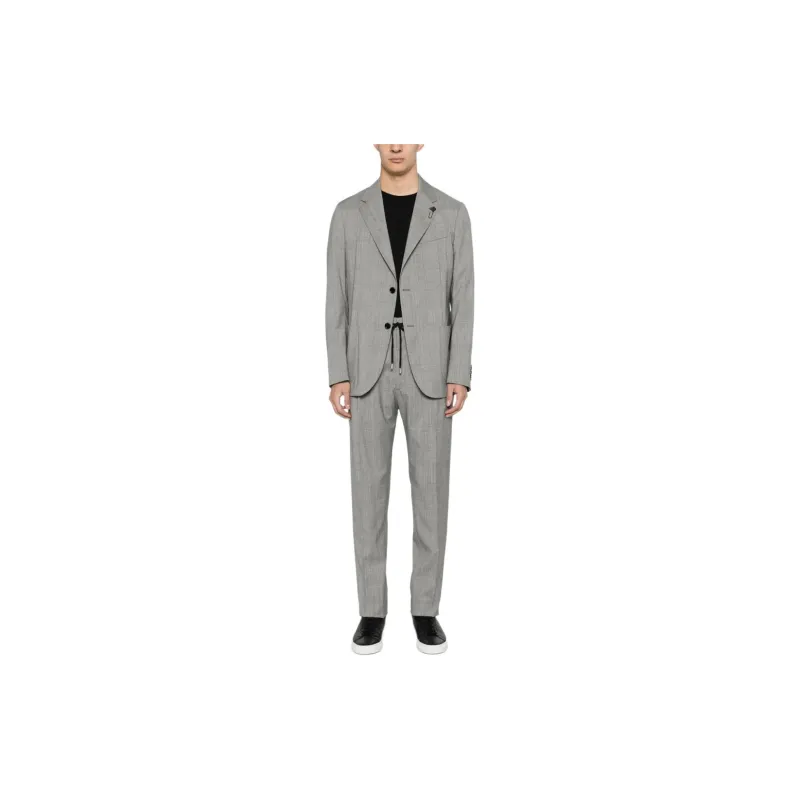 LARDINI Prince of Wales check Wool Suit-1