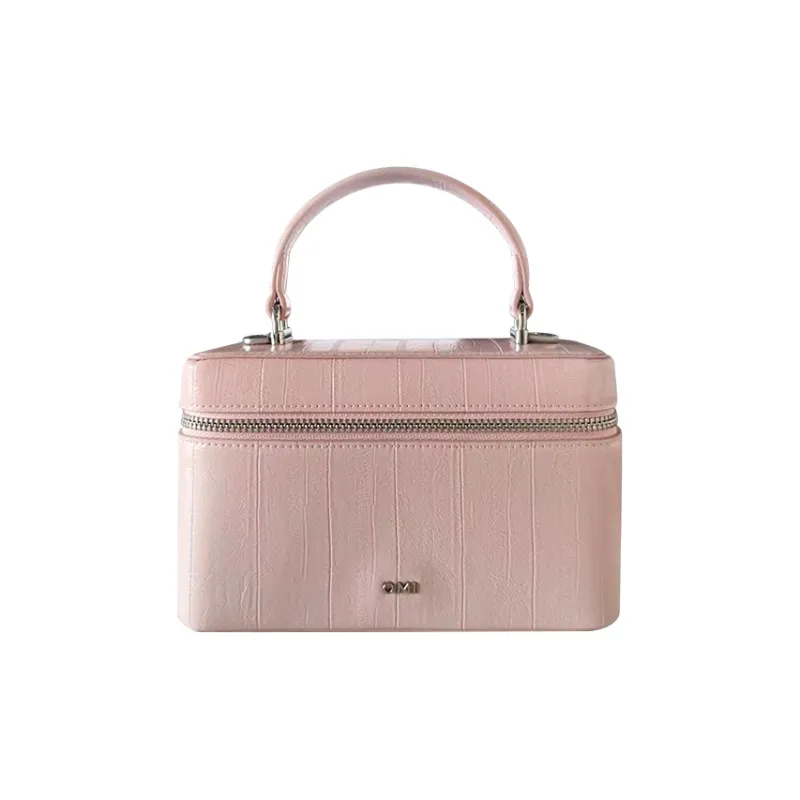 OMI Synthetic Leather Shoulder Bag, Crossbody Bag, Handbag Regular Women's Black/White/Pink-3