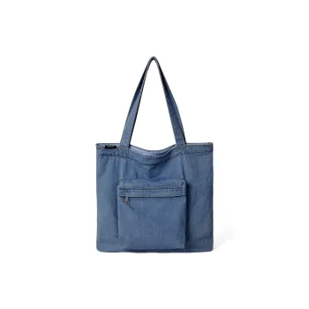 ST&SAT Fabric Tote Bag, Shopping Bag, Handbag, Shoulder Bag Women's Light Blue