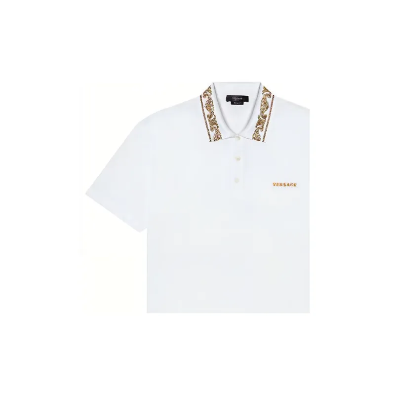VERSACE Polo Shirts Men White-4