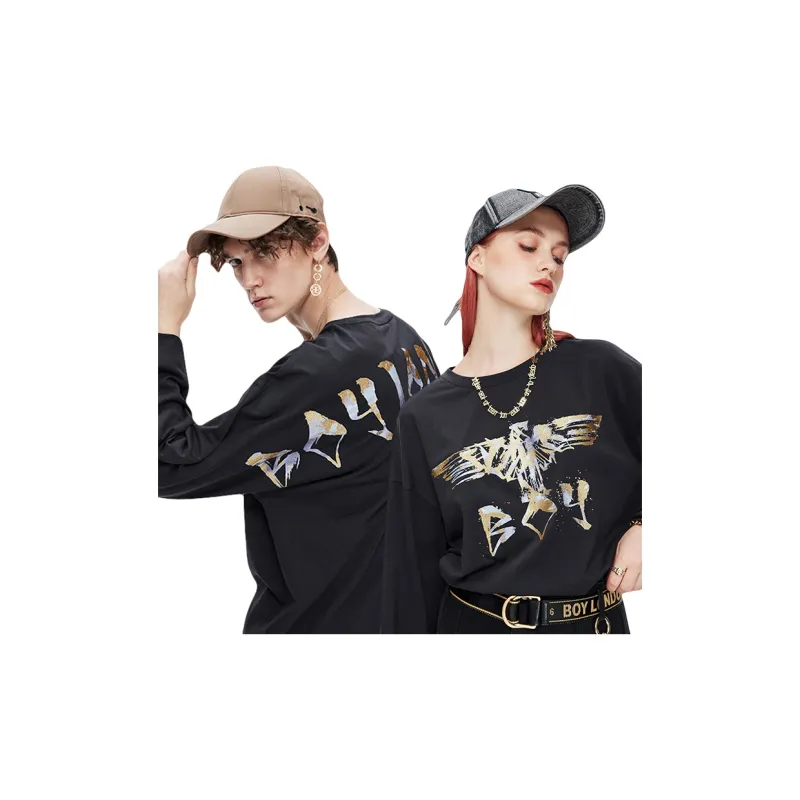 Boy London FW21 Straight Long Sleeved T Shirt Unisex Gray-5