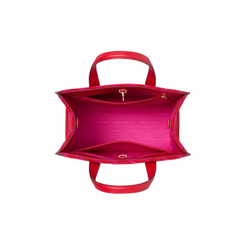 Kate Spade Manhattan Polyester Tote Bag Shopping Bag Crossbody Handbag Small Size Women's Rose Red-3