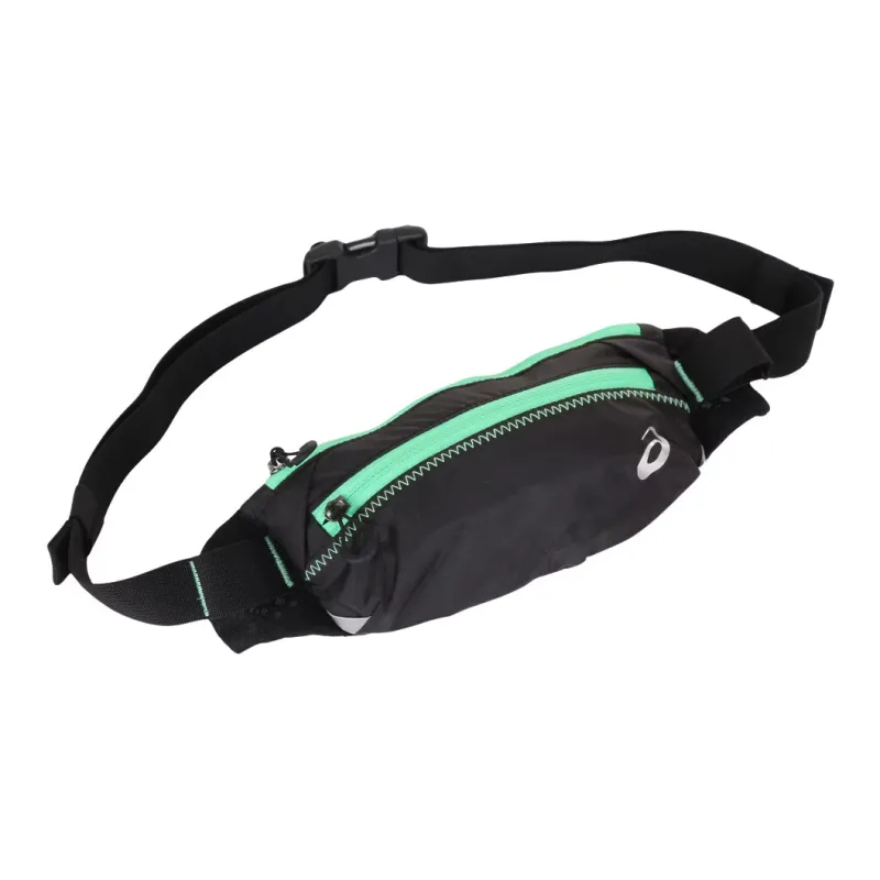 Asics Polyester Fanny Pack Regular Unisex Black & New Leaf Green-2