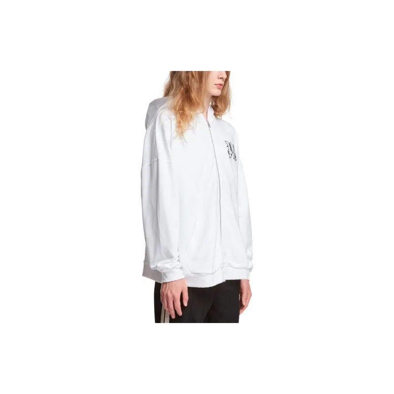 PALM ANGELS Monogram Embroidered Cotton Hoodie-4