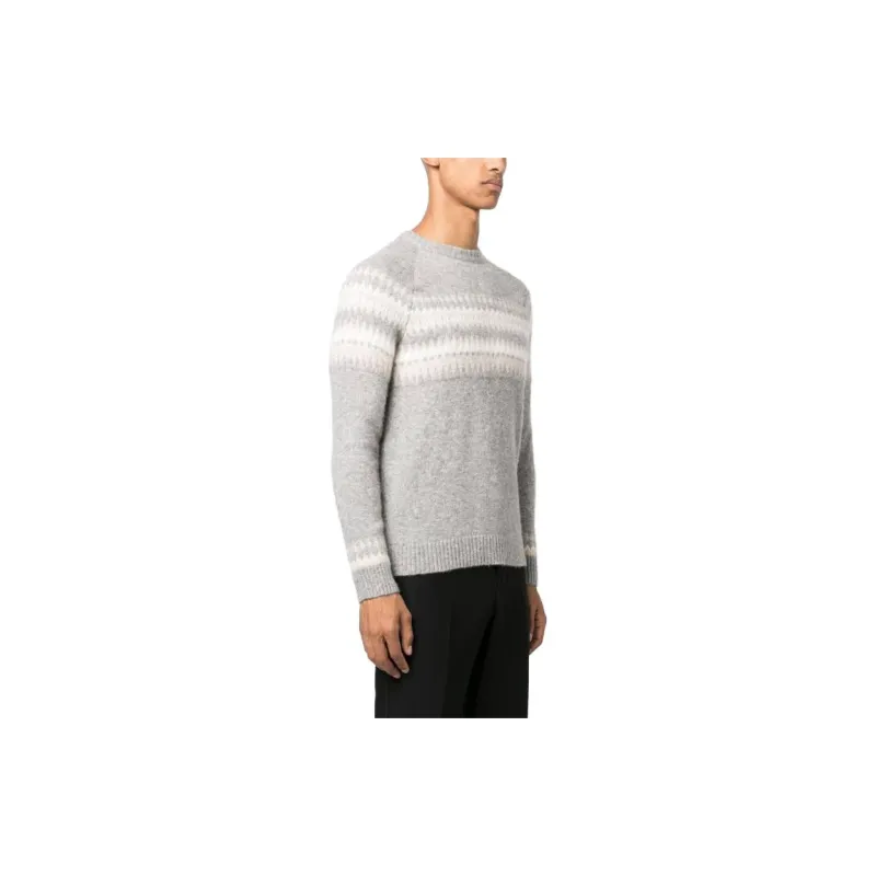 Eleventy Turtleneck Cashmere-blend Intarsia Jumper-3