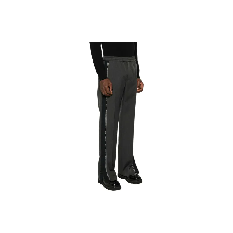 GUCCI Logo Trim Tapered Leg Trousers-3