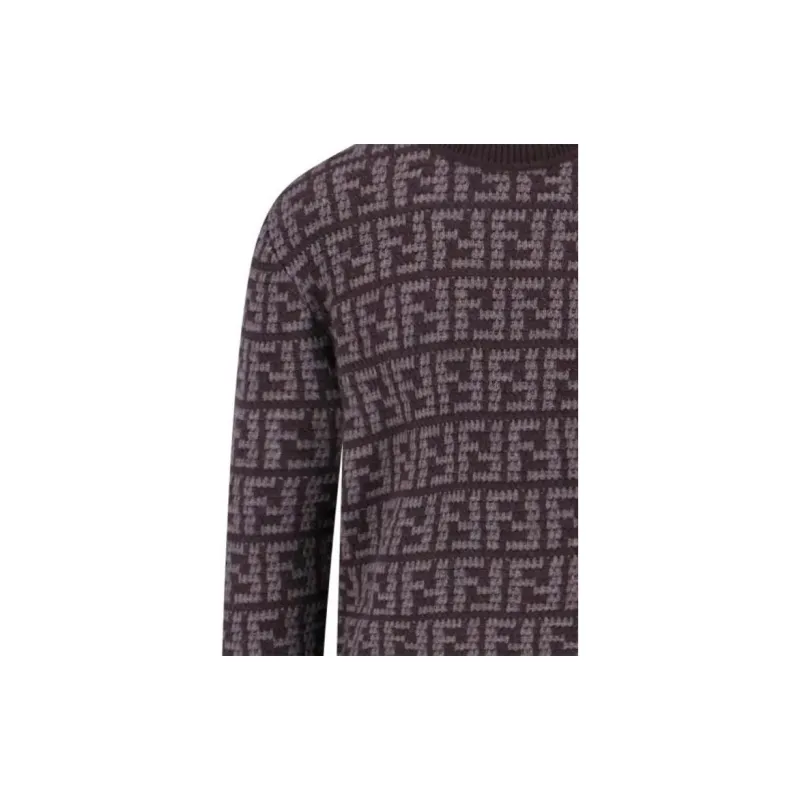 FENDI Monogrammed Intarsia Knit Sweaters-3