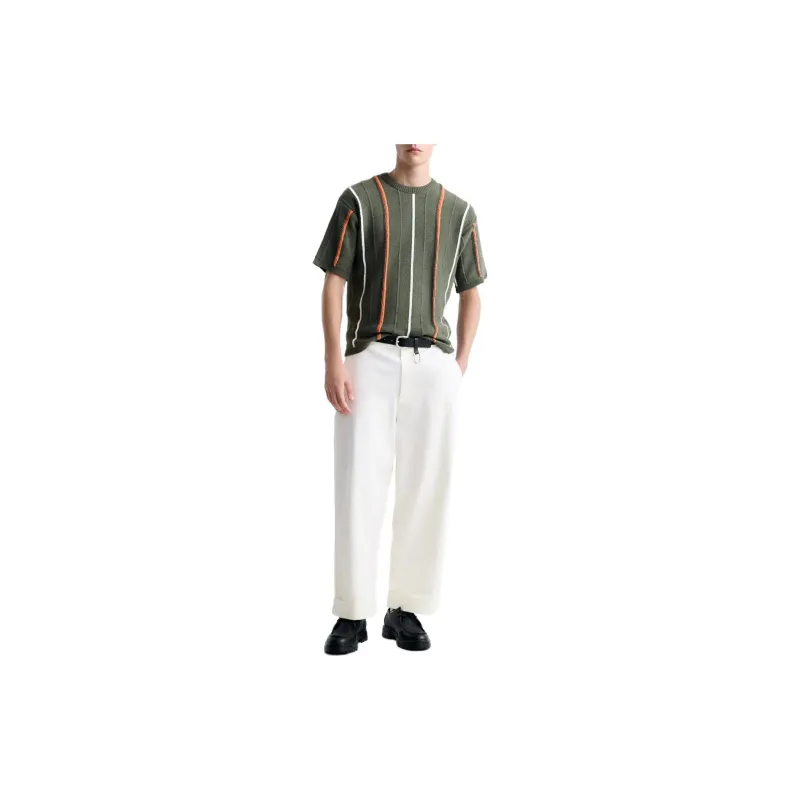 ZARA T Shirts Men Khaki-3