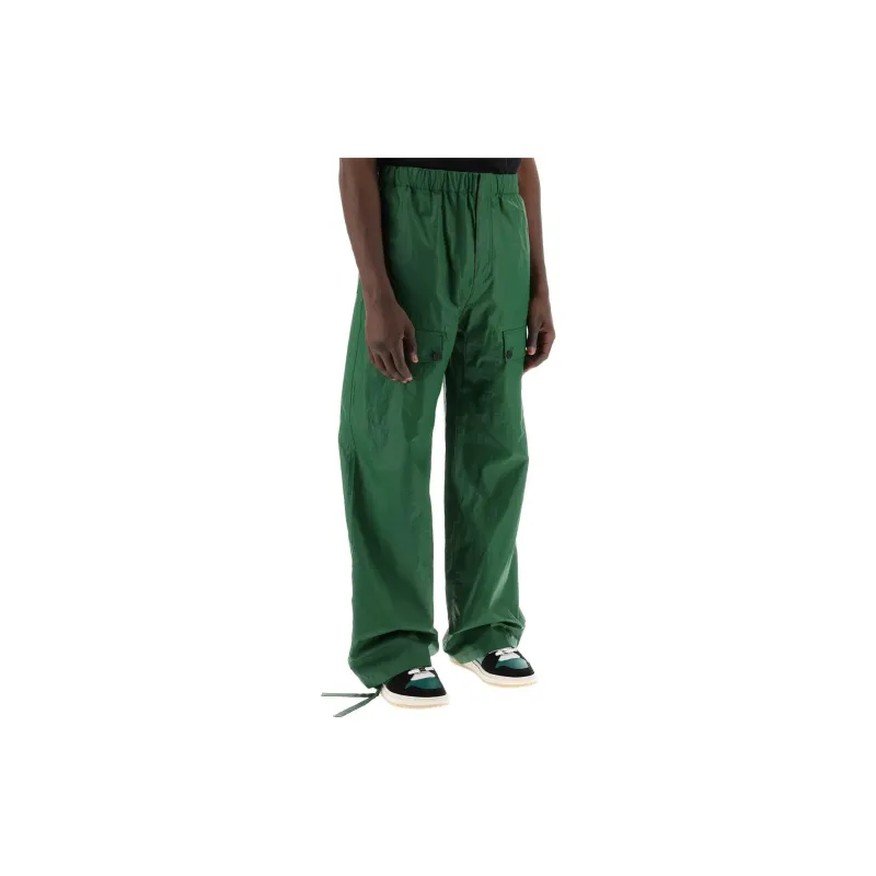 Ferragamo Wide leg Linen Cargo Trousers-2