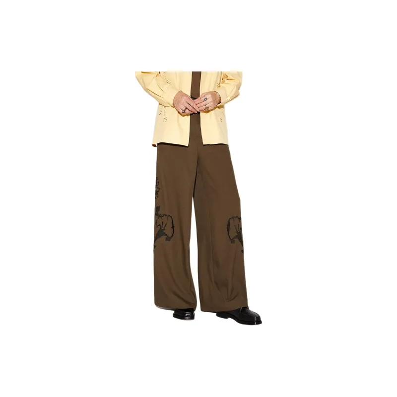 WULISHAONIAN Suit Trouser Unisex Brown-1
