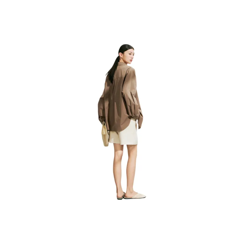 Fragment x DEA+Roze, Shirt Women's Dark Coffee-1