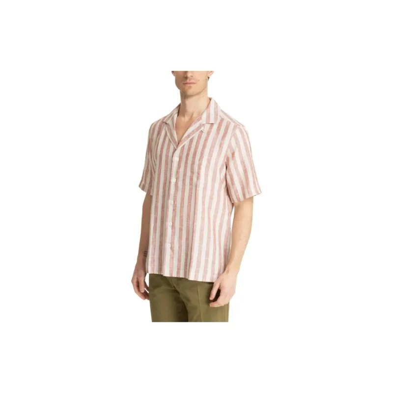 LARDINI Striped Linen Shirt-3