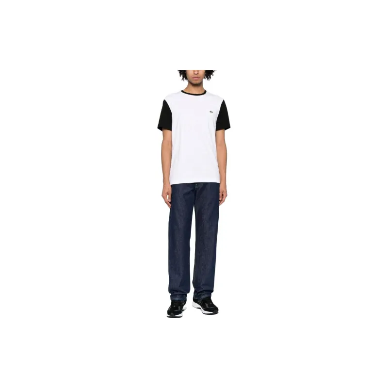 LACOSTE Logo patch Colour block T shirt-2