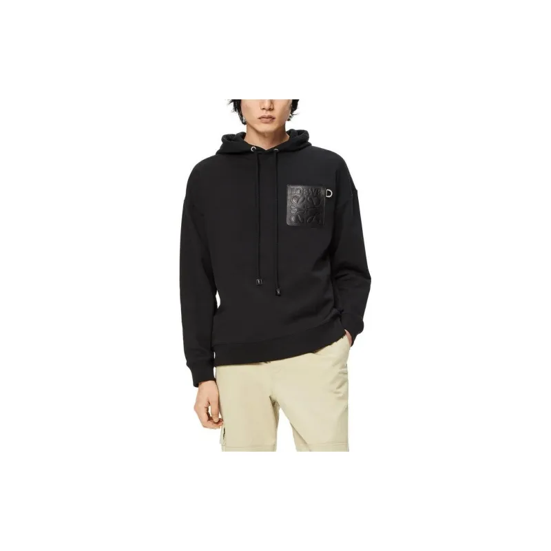 LOEWE Anagram Leather Patch Hoodie-3