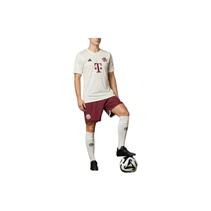 Adidas FC BAYERN THIRD SHORTS Soccer Bottoms Men's Dark Shadow Red-2