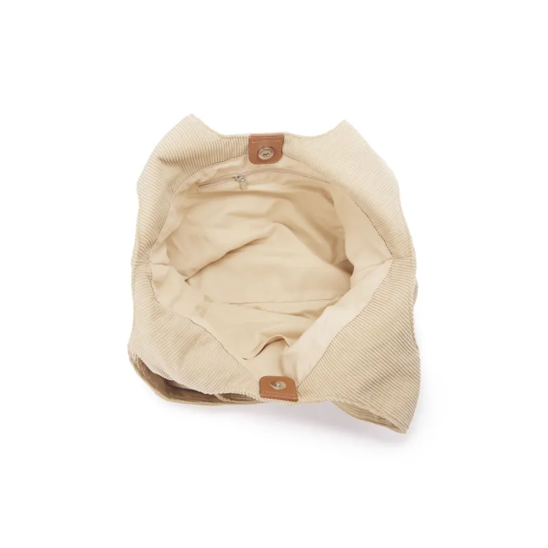 Hotwind Fabric Shoulder Bag Medium Size Women's Beige/Light Brown-8