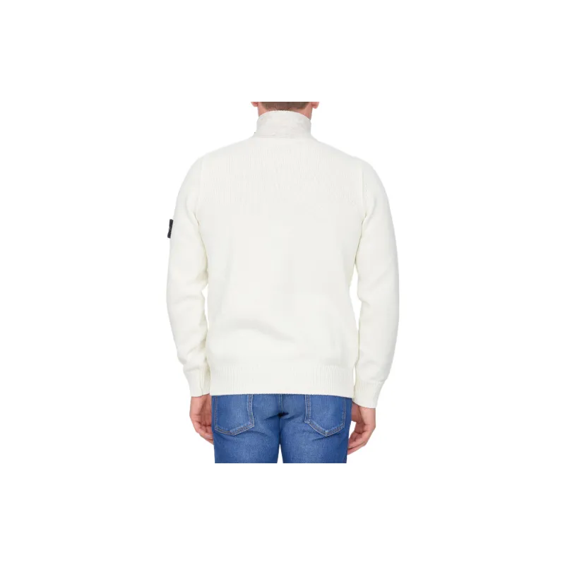STONE ISLAND Logo Patch High Neck Cardigan-2