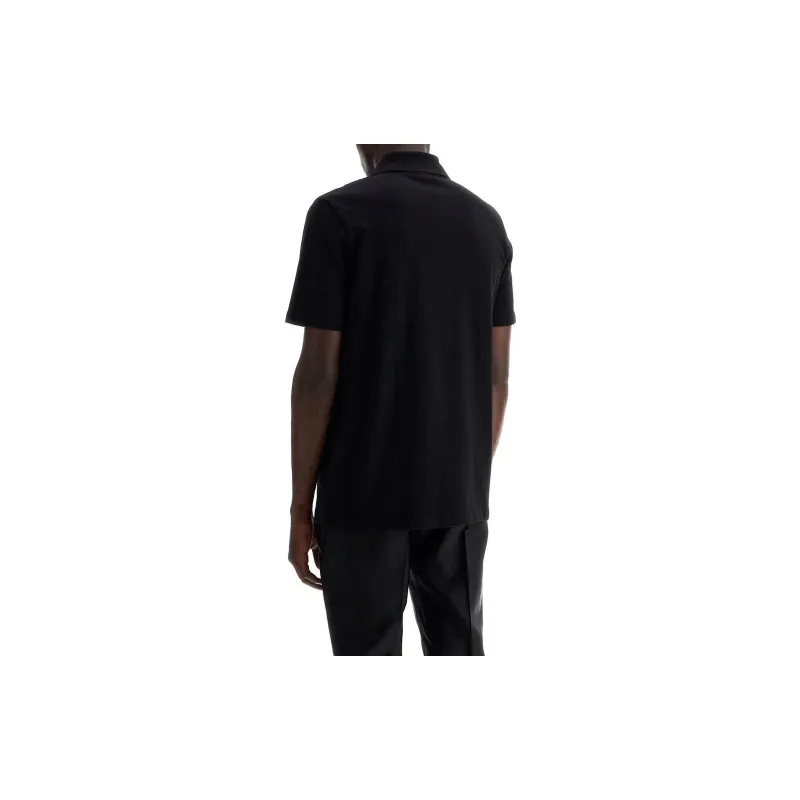 BALMAIN Logo Embroidered Short Sleeved Polo Shirt-4