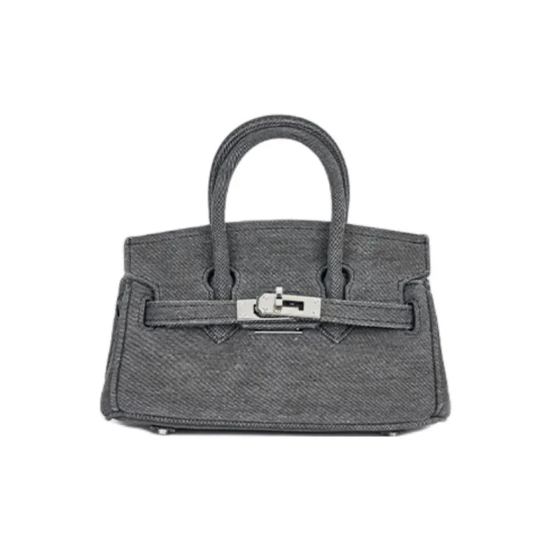 Margin Goods Yarn Fabric Handbag Small Size Women's Black-0