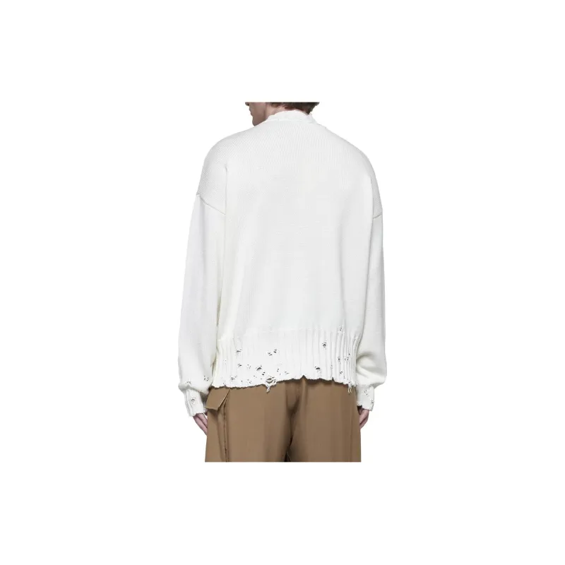 MARNI Distressed Crewneck Knitted Jumper-4