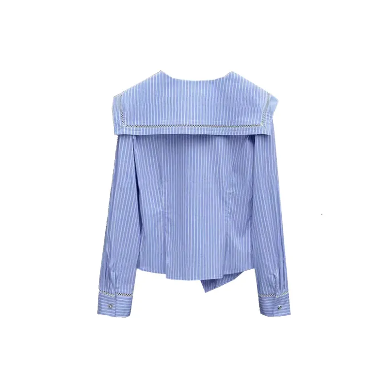 CPAURA Shirt Women's Blue Stripes-1