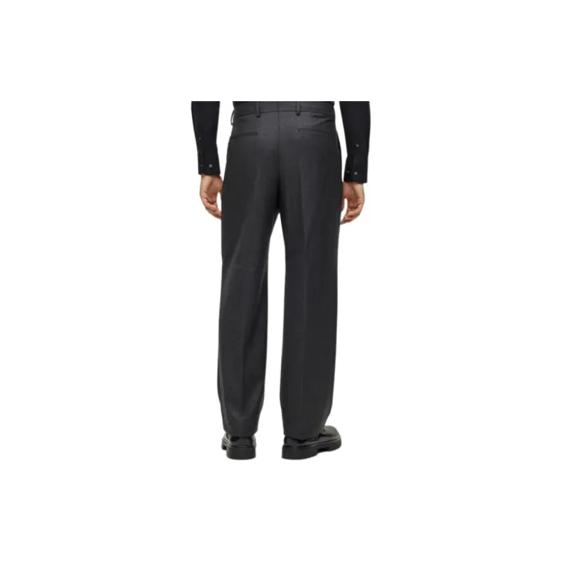 HUGO BOSS Double-Breasted Suit In Checked Virgin Wool Business Suits Men's Dark Gray-5