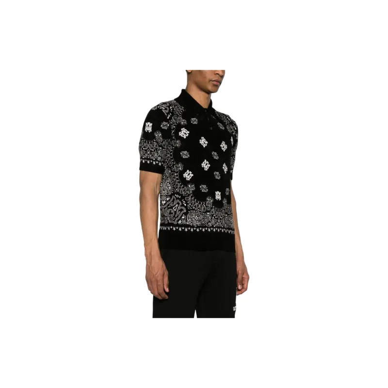AMIRI Logo bandana Jacquard Polo Shirt-1