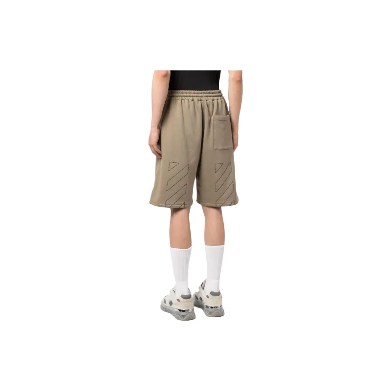 OFF WHITE Drawstring Elasticated Waist Shorts-2