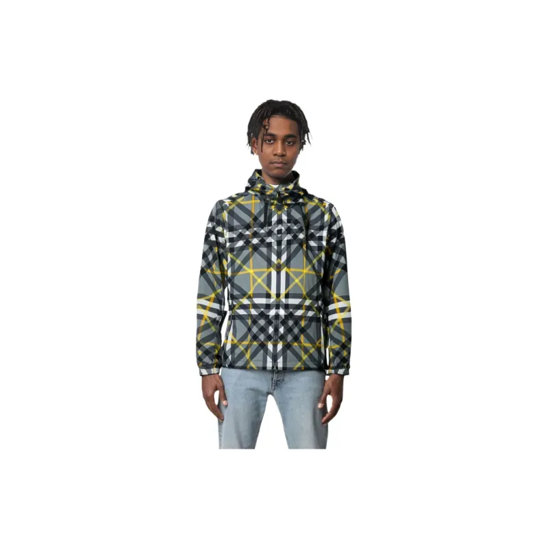 Burberry Check Printed Drawstring Hooded Jacket-1