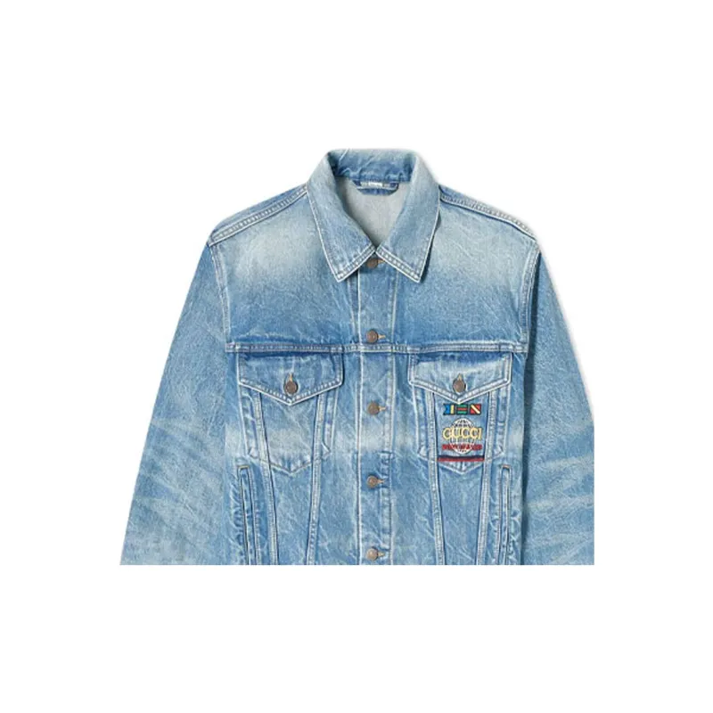 GUCCI Denim Jackets Men Blue-4