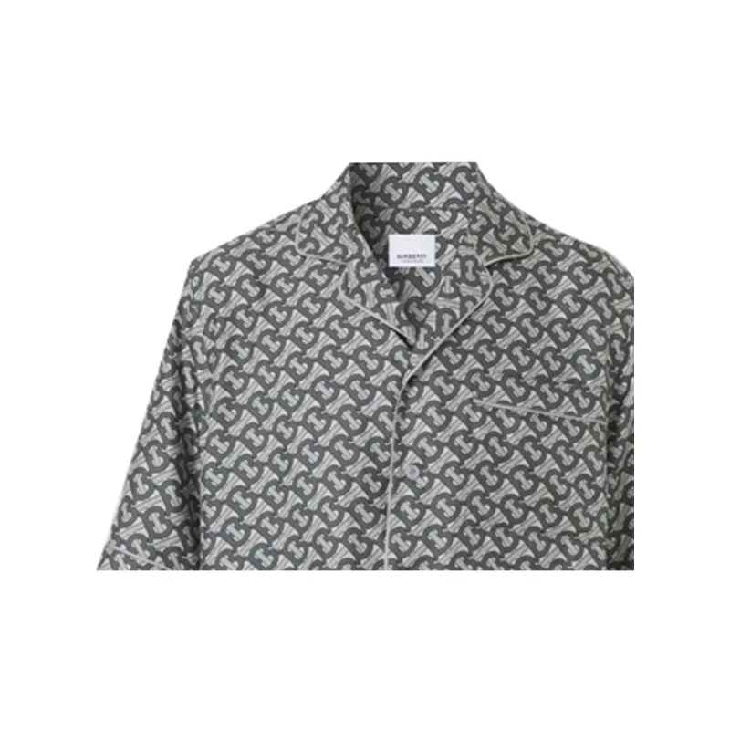 Burberry Tb Monogram Print Silk Shirt-3
