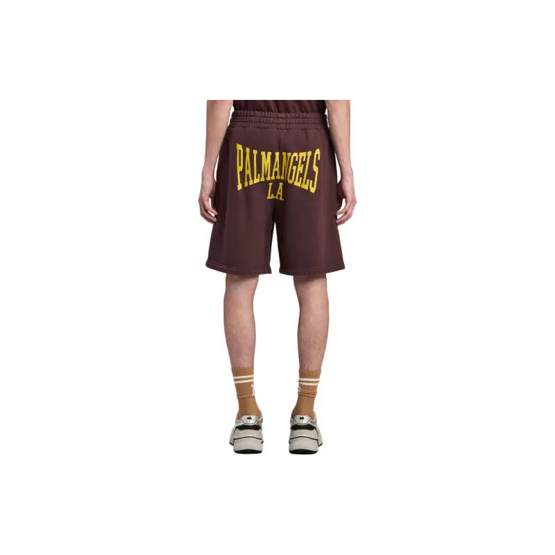 PALM ANGELS Logo Printed Elastic Waist Track Shorts-2
