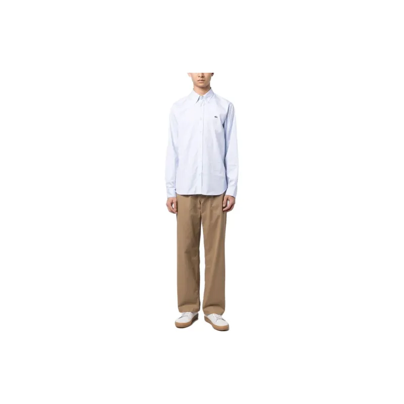 LACOSTE Logo patch Cotton Shirt-1