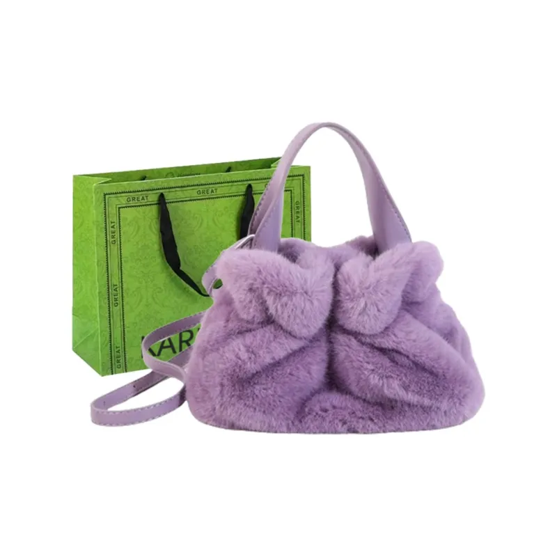 KARUISHA Plush Handbag Crossbody Bag Regular Women's Dark Khaki/Black/Pink/Purple/White-6