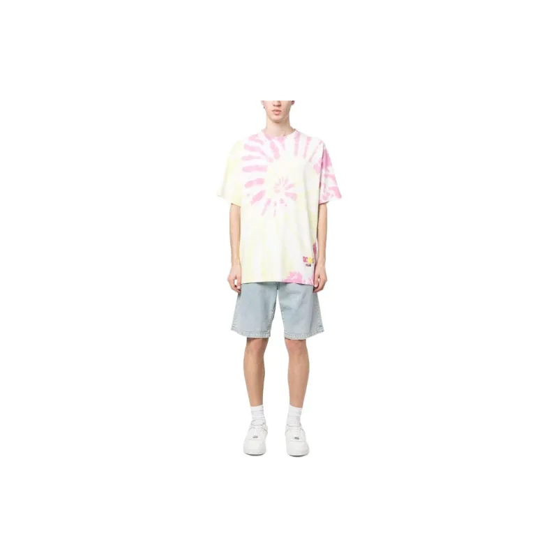 GCDS Logo Printed Tie Dye Crewneck T Shirt-1