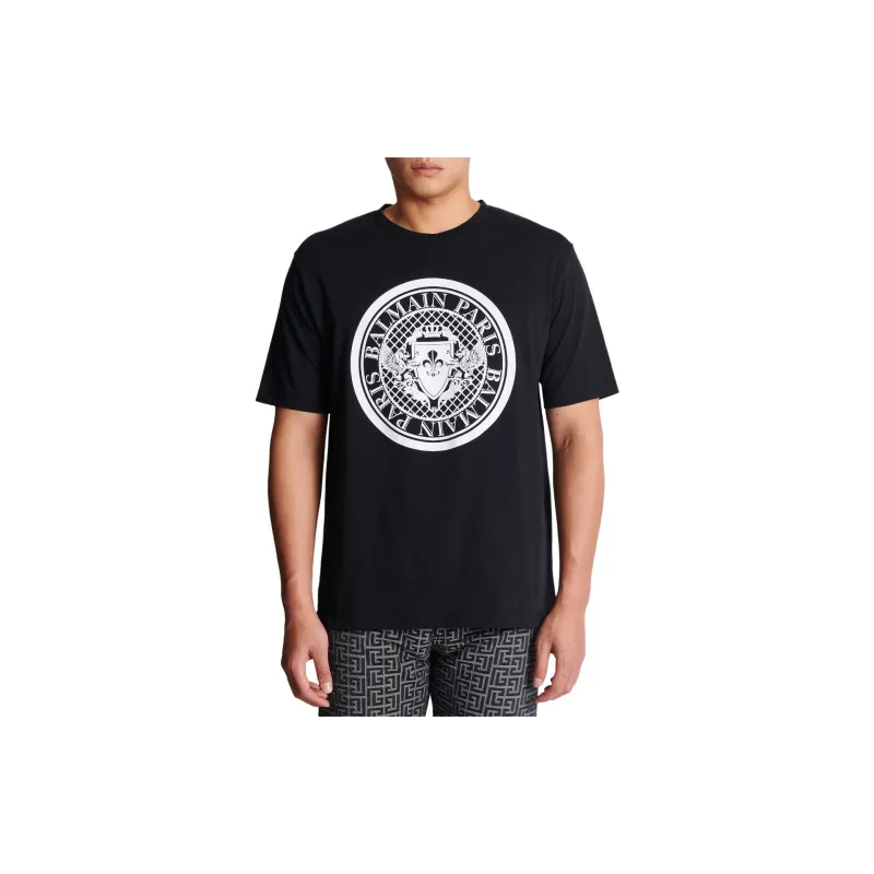 BALMAIN Flocked Coin T Shirt-5