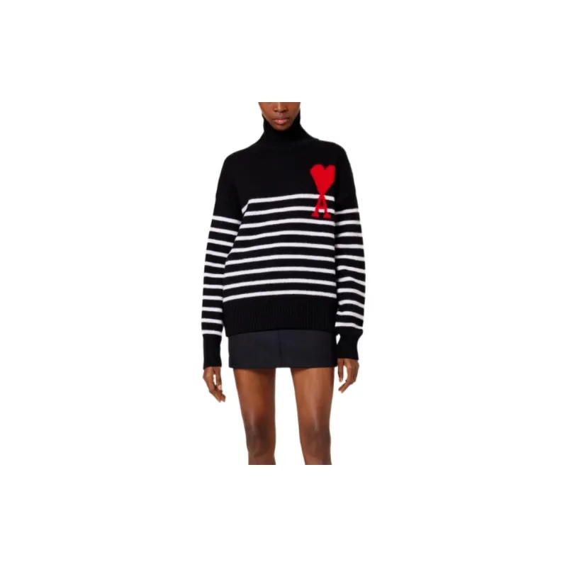 Ami Paris Ami De Coeur Striped Sweater-1