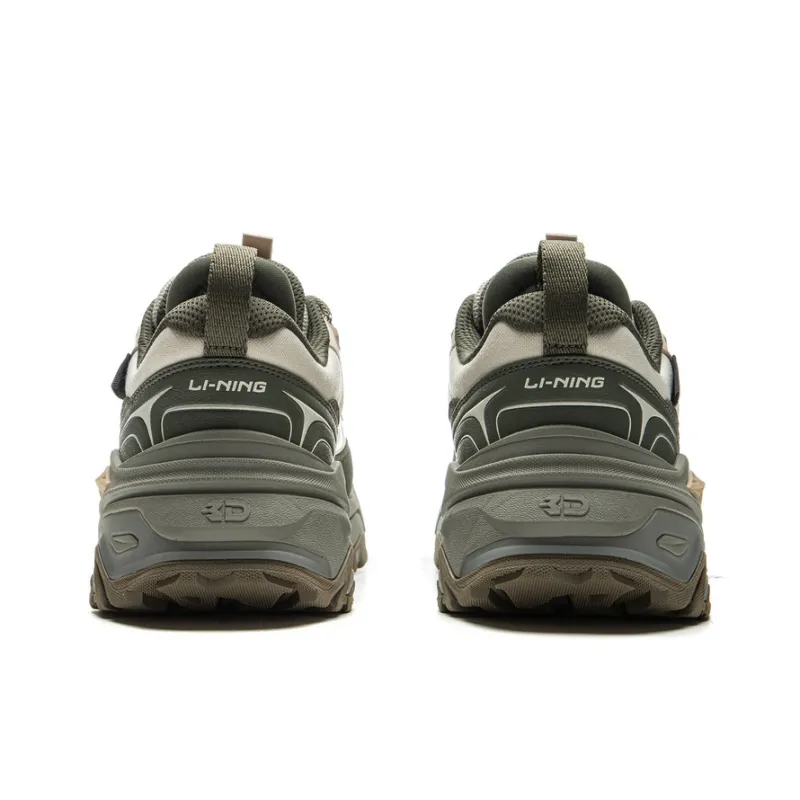 LiNing CF Su Chi 3 Wear-Resistant Slip-Resistant Low-Top Trekking Shoes Men's Beige Green-5