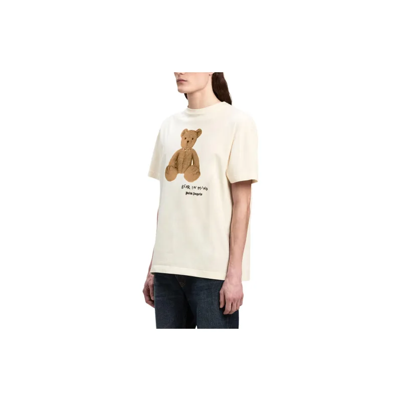 PALM ANGELS Bear In Mind Bear Printed Crewneck T Shirt-3