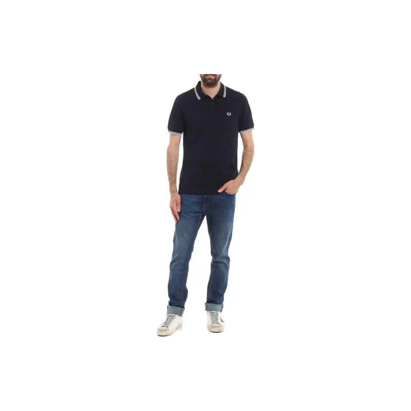 FRED PERRY Stripe Detailed Logo Embroidered Polo Shirt-4