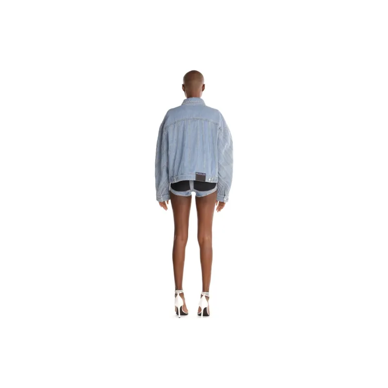 Mugler Spiral Stretch Denim Jacket-3