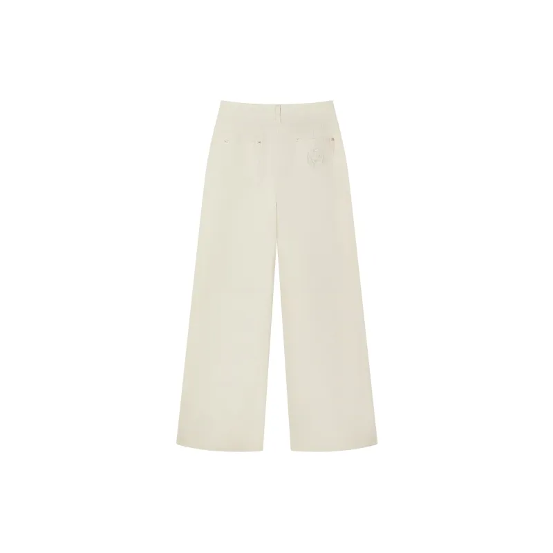Teenie Weenie Casual Pants Women's Ivory White-1
