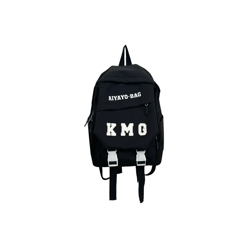 Cwatcun Nylon Fabric Backpack Unisex Beige/Blue/Green/Pink/Black-11