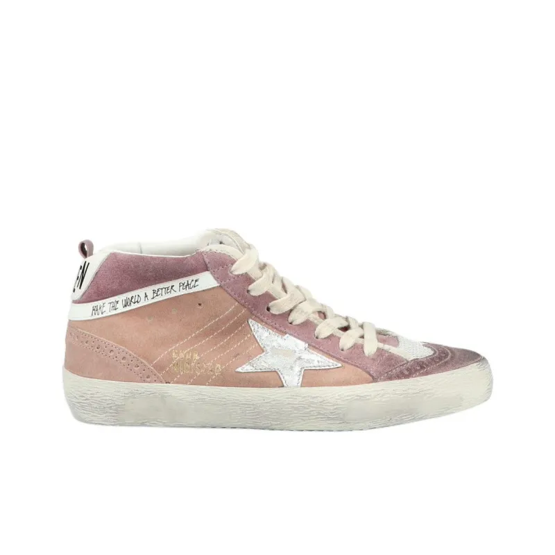 Golden Goose Mid Star Mid Top Skateboard Shoes Women's Pink-1