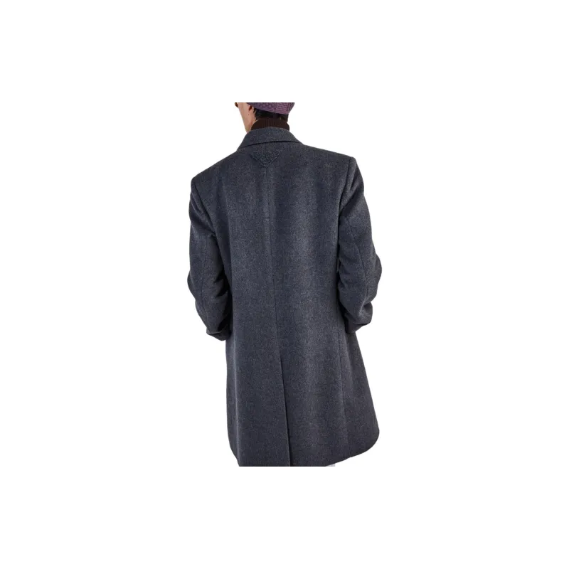 PRADA Single-Breasted Straight Hem Coat-5