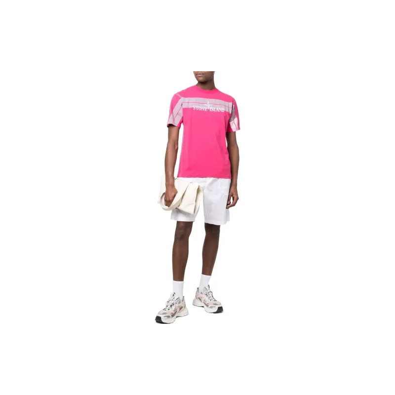 STONE ISLAND T Shirts Men Pink-1